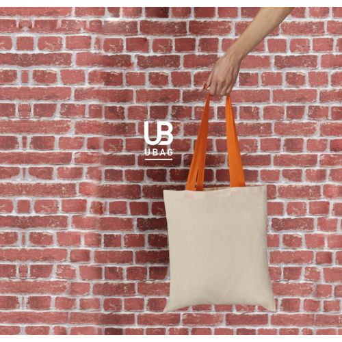 PETIT TOTE BAG 130GRS COTON AVEC ANSES DE COULEURS : SARASOTA