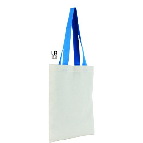 PETIT TOTE BAG 130GRS COTON AVEC ANSES DE COULEURS : SARASOTA