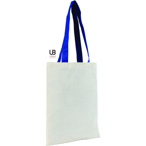 PETIT TOTE BAG 130GRS COTON AVEC ANSES DE COULEURS : SARASOTA