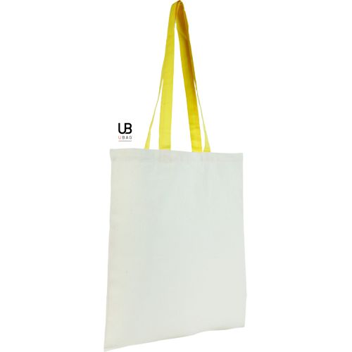TOTE BAG 130GRS COTON AVEC ANSES DE COULEURS : ATLANTA