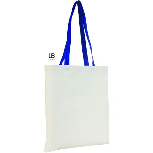 TOTE BAG 130GRS COTON AVEC ANSES DE COULEURS : ATLANTA
