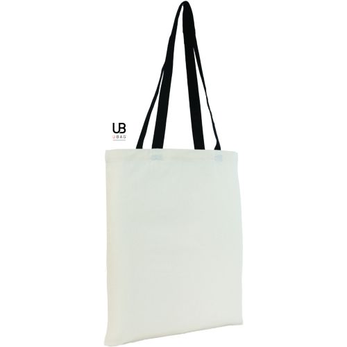 TOTE BAG 130GRS COTON AVEC ANSES DE COULEURS : ATLANTA