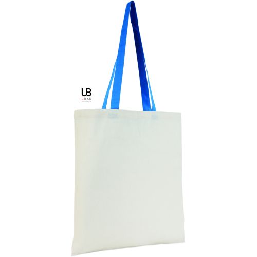 TOTE BAG 130GRS COTON AVEC ANSES DE COULEURS : ATLANTA