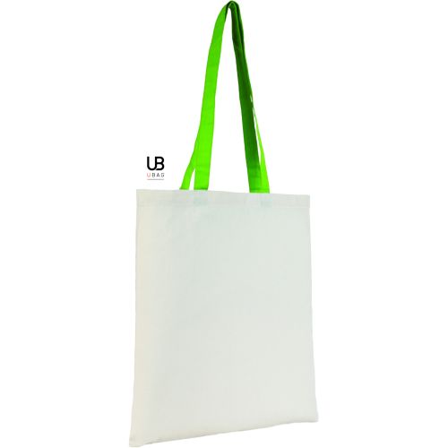 TOTE BAG 130GRS COTON AVEC ANSES DE COULEURS : ATLANTA
