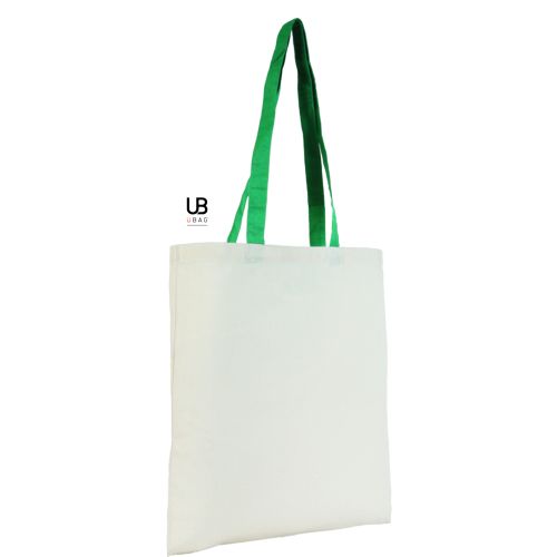 TOTE BAG 130GRS COTON AVEC ANSES DE COULEURS : ATLANTA