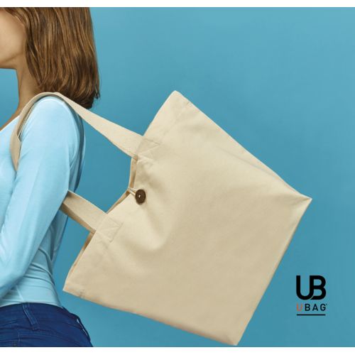 SAC T-BOTTOM 320GRS COTON AVEC BOUTON DE BOIS : DAVOS - 3