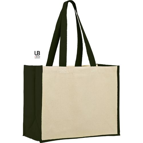 SAC SHOPPING 320GRS COTON AVEC SOUFFLETS EN JUTE : SUNSET - 1