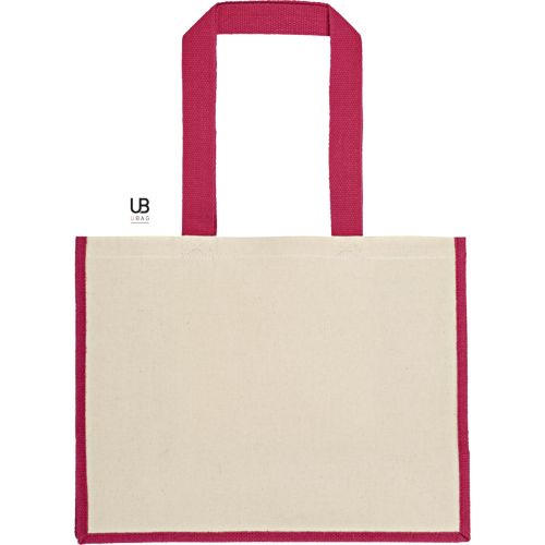 SAC SHOPPING 320GRS COTON AVEC SOUFFLETS EN JUTE : SUNSET