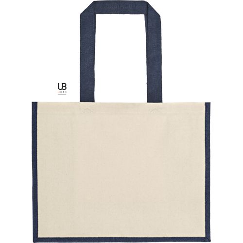 SAC SHOPPING 320GRS COTON AVEC SOUFFLETS EN JUTE : SUNSET