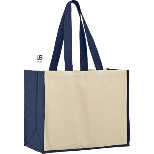 SAC SHOPPING 320GRS COTON AVEC SOUFFLETS EN JUTE : SUNSET
