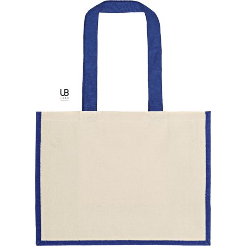 SAC SHOPPING 320GRS COTON AVEC SOUFFLETS EN JUTE : SUNSET