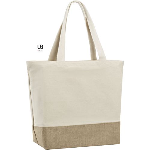SAC SHOPPING 220GRS COTON AVEC SOUFFLET T-BOTTOM EN JUTE : SYDNEY - 1