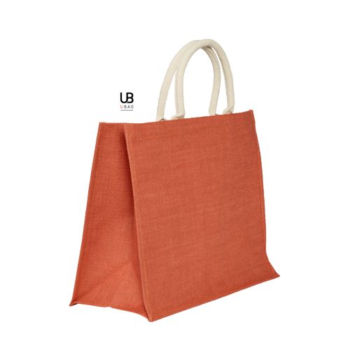 SAC SHOPPING EN JUTES COULEURS AVEC ANSES RONDES : KOS - 1