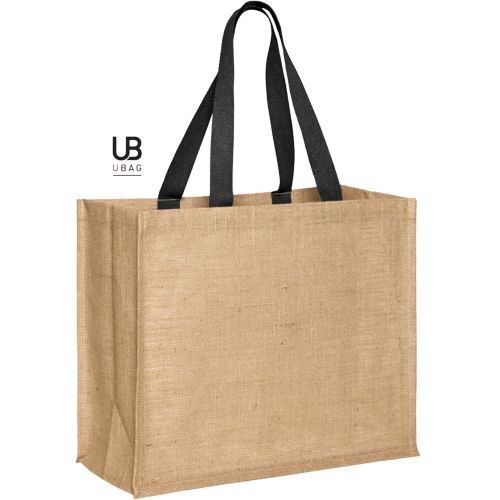 SAC SHOPPING EN JUTE AVEC POIGNÉES EN COTON TEINTÉE : PAROS