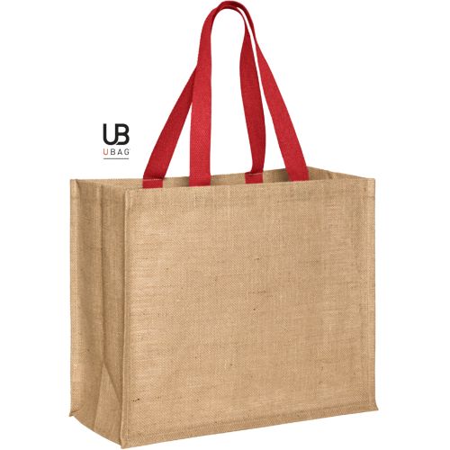 SAC SHOPPING EN JUTE AVEC POIGNÉES EN COTON TEINTÉE : PAROS
