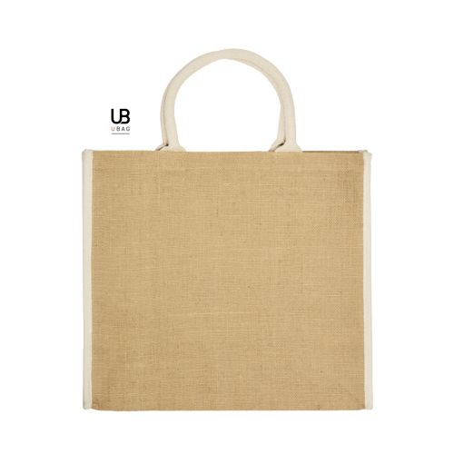 SAC SHOPPING EN JUTE AVEC ANSES ET PIPING COULEURS EN COTON : NAXOS - 2
