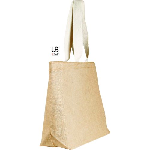 SAC SHOPPING EN JUTE AVEC ANSES EN COTON PLATES : BAÏA - 3