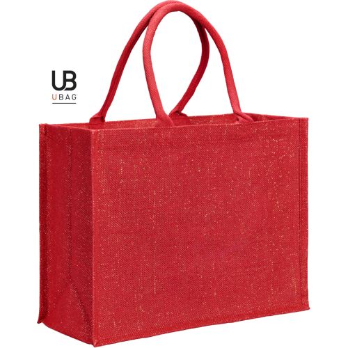 SAC SHOPPING EN JUTE SCINTILLANTE LUREX AVEC ANSES RONDES ; CORTINA