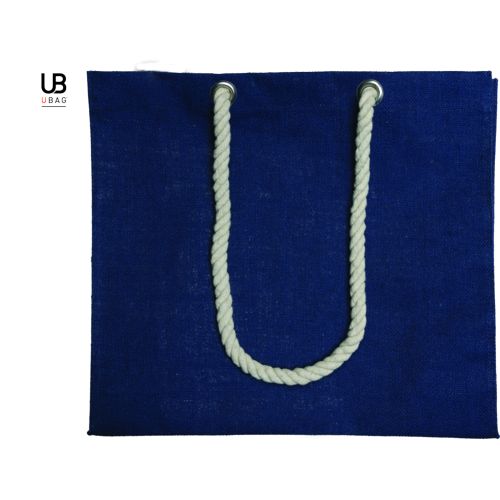 SAC SHOPPING EN JUTE AVEC POIGNÉES CORDE ET PETITE POCHETTE EN JUTE : ROMA