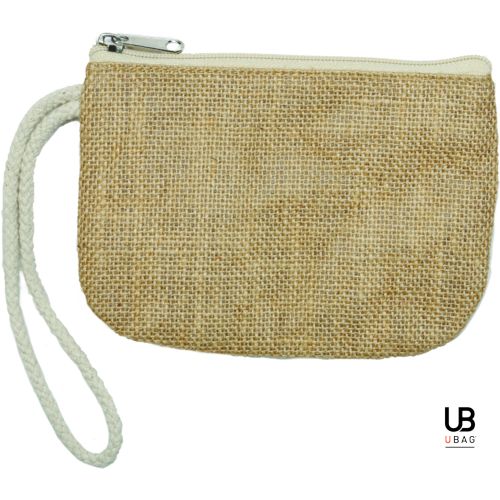 SAC SHOPPING EN JUTE AVEC POIGNÉES CORDE ET PETITE POCHETTE EN JUTE : ROMA
