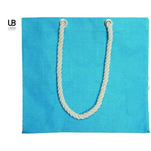 SAC SHOPPING EN JUTE AVEC POIGNÉES CORDE ET PETITE POCHETTE EN JUTE : ROMA
