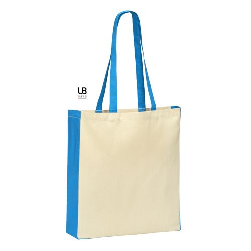 TOTE BAG 220 GRS COTON AVEC POIGNÉES ET SOUFFLETS COLORÉS : BERKELEY