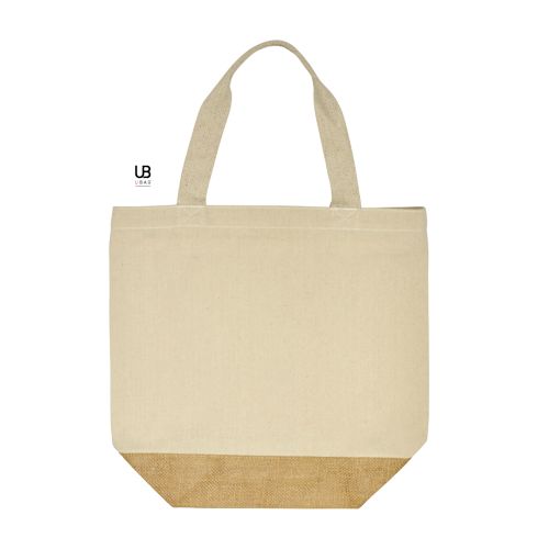 PETIT SAC SHOPPING 220GRS COTON AVEC SOUFFLET T-BOTTOM EN JUTE : SYDNEY - 2