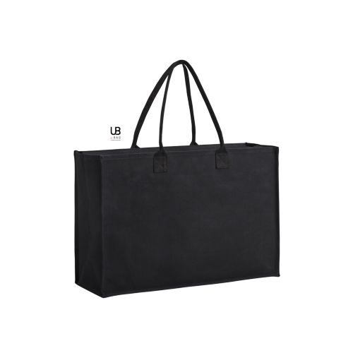 SAC SHOPPING ZIPPÉ 340GRS COTON CANVAS LAMINÉ AVEC FOND RIGIDE AMOVIBLE : CROISETTE