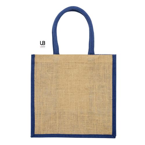 SAC SHOPPING JUTE AVEC ANSES ET SOUFFLETS DE COULEURS : BRASILIA