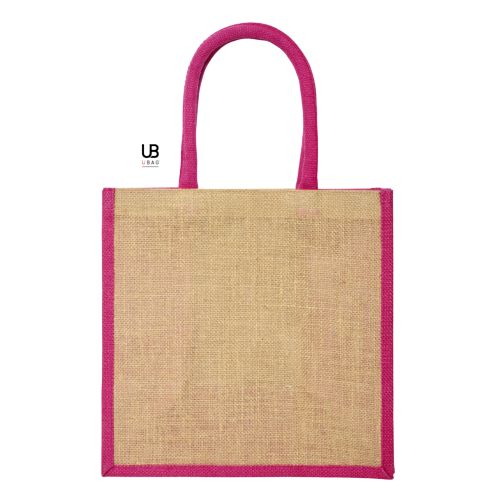 SAC SHOPPING JUTE AVEC ANSES ET SOUFFLETS DE COULEURS : BRASILIA