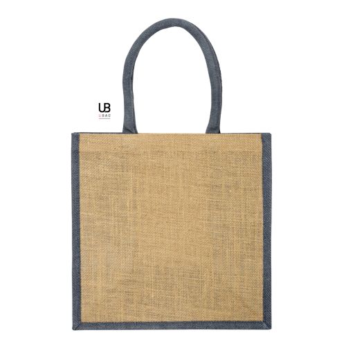 SAC SHOPPING JUTE AVEC ANSES ET SOUFFLETS DE COULEURS : BRASILIA