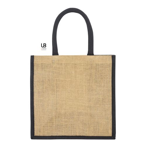 SAC SHOPPING JUTE AVEC ANSES ET SOUFFLETS DE COULEURS : BRASILIA