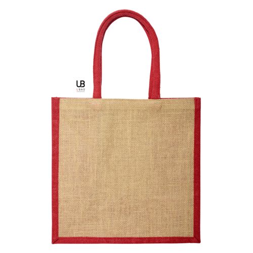 SAC SHOPPING JUTE AVEC ANSES ET SOUFFLETS DE COULEURS : BRASILIA - 2