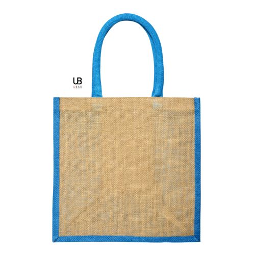 SAC SHOPPING JUTE AVEC ANSES ET SOUFFLETS DE COULEURS : BRASILIA
