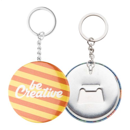 Pin Button Keyring KeyBadge Bottle