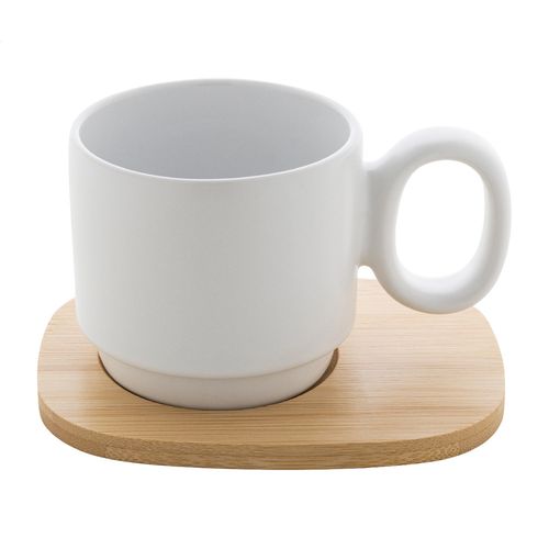Mug en céramique avec plateau en bambou Kaguya - 1