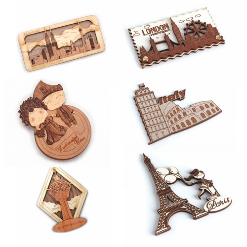 Personnalisé Magnets en bois