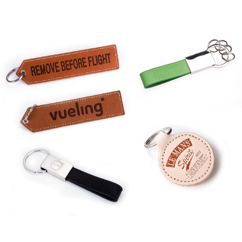 Porte-clés en cuir et similicuir personnalisé