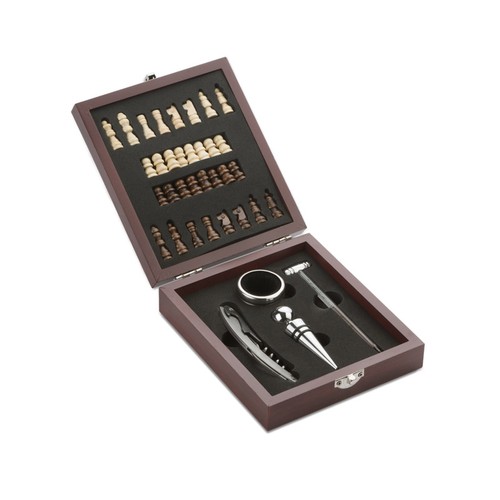 Set à vin avec jeu d'échecs (4 pièces) TREBB