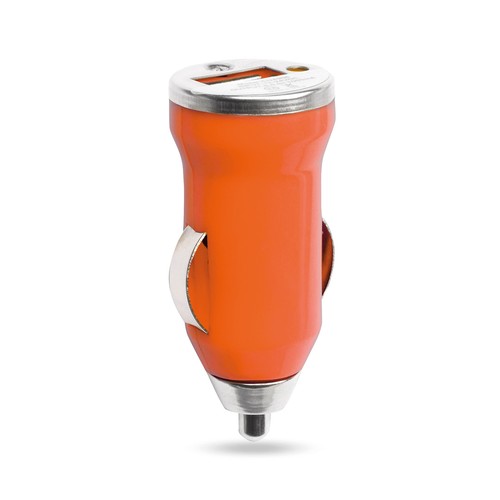 orange Cargador Coche USB Hikal