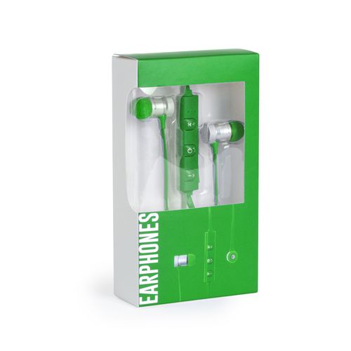 green Auriculares Voltar