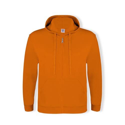 orange Sudadera Adulto Capucha + Cremallera
