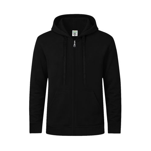 black Sudadera Adulto Capucha + Cremallera