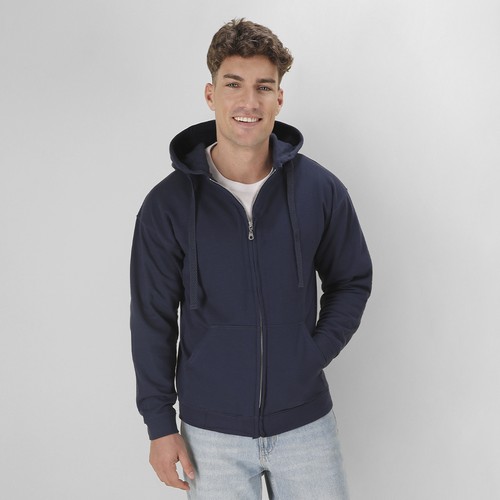 gray Sudadera Adulto Capucha + Cremallera