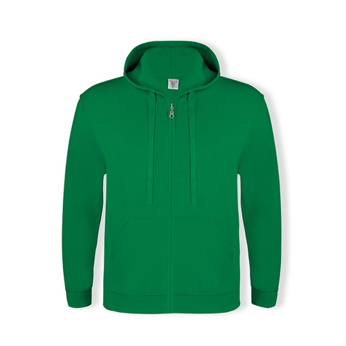 green Sudadera Adulto Capucha + Cremallera