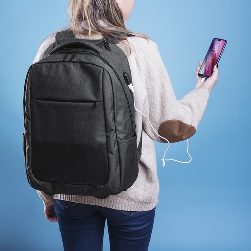 black Mochila Trolley Haltrix