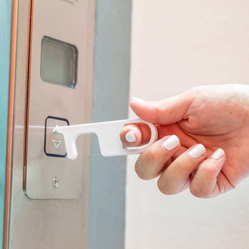 white Llavero Antibacteriano Anticontact Riken
