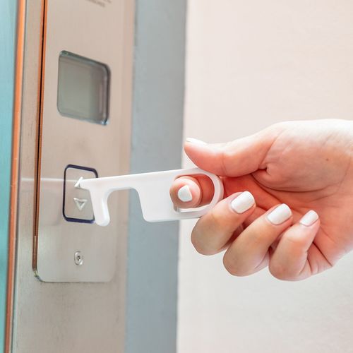white Llavero Antibacteriano Anticontact Riken