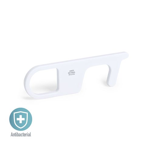 white Llavero Antibacteriano Anticontact Riken