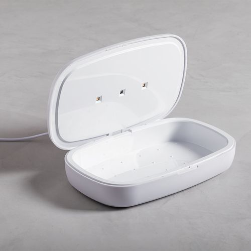 white Caja Esterilizadora UV Cargador Halby
